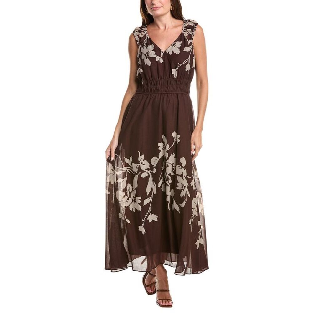 Taylor Womens Sleeveless Midi Dress, Brown